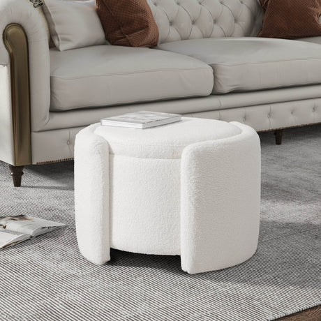 Multi - Functional Teddy Wool Storage Ottoman Stool - Restalyn - Sleep Galleria