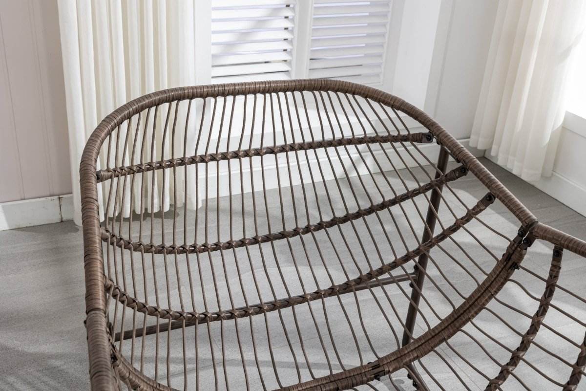 Outdoor Oversized Hand - Woven Rattan Rocking Chair - Restalyn - Sleep Galleria