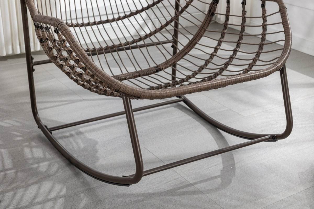 Outdoor Oversized Hand - Woven Rattan Rocking Chair - Restalyn - Sleep Galleria