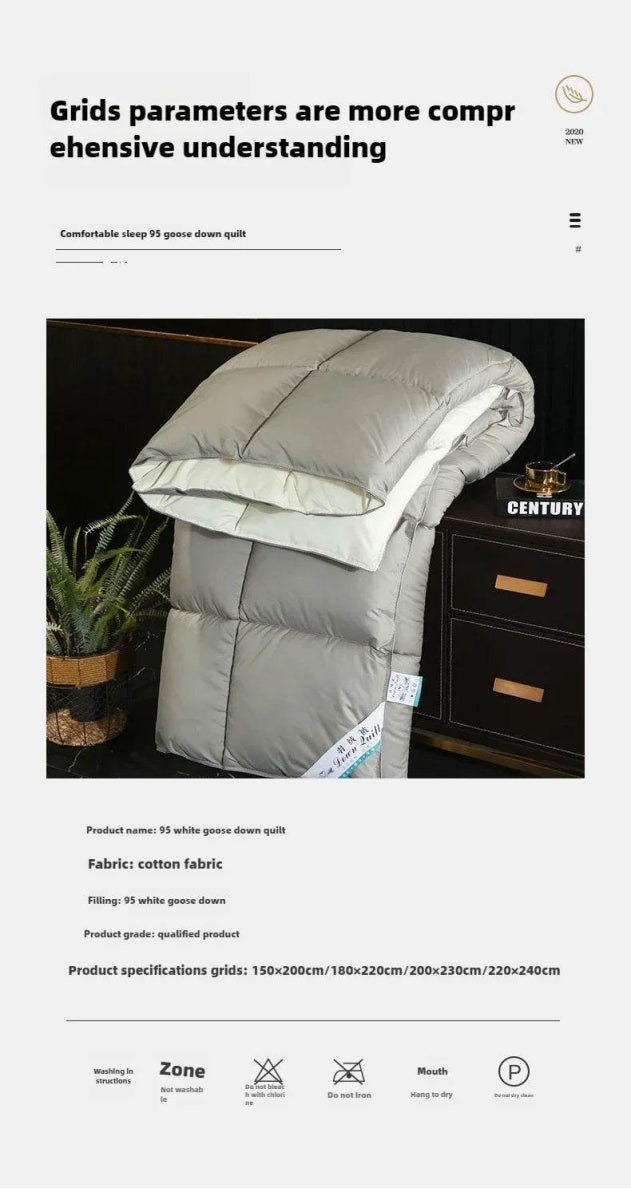 Premium White Goose Down Thick Winter Comforter - Restalyn - Sleep Galleria