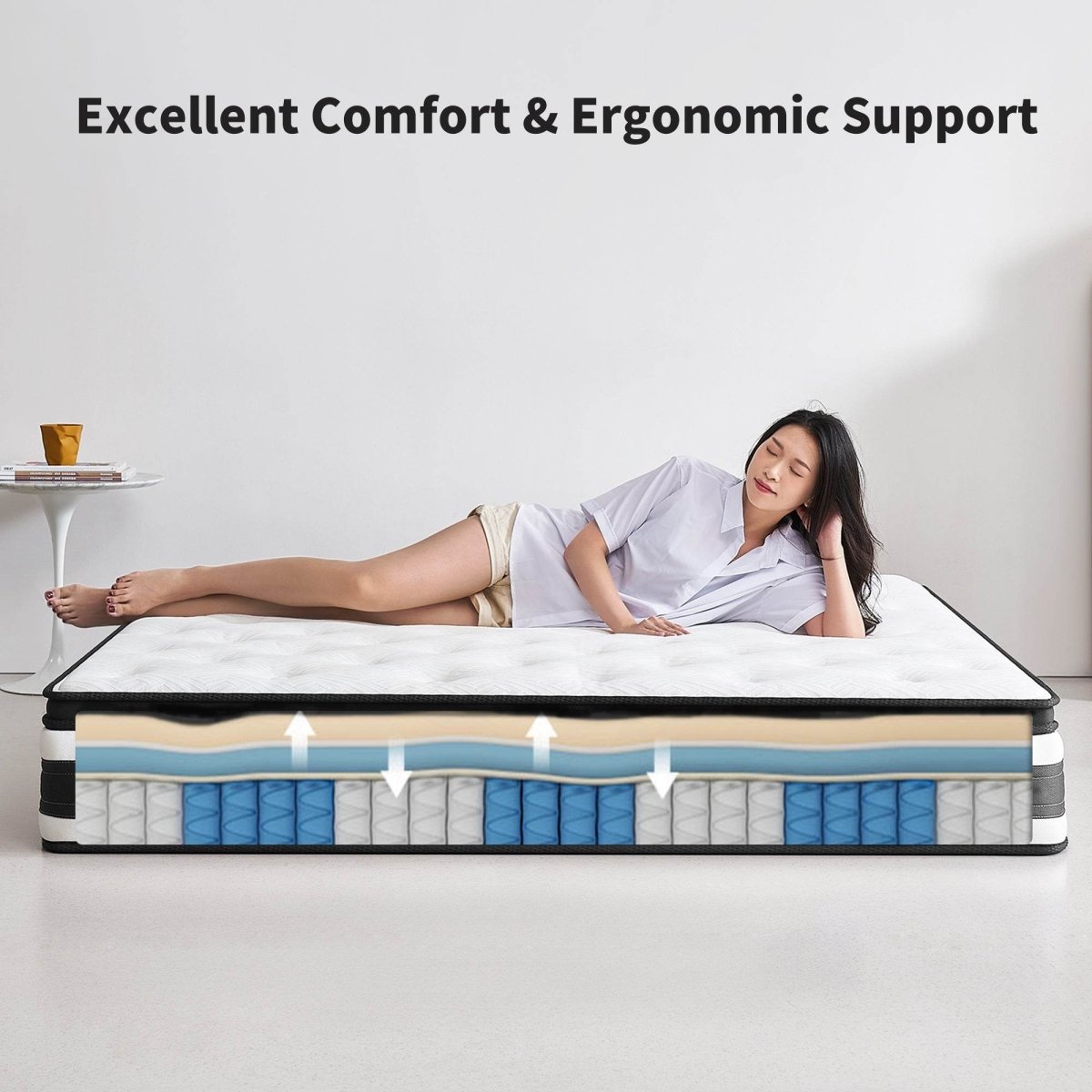 Soft 12-Inch Plush Memory Foam Pocket Spring Mattress - Sleep Galleria