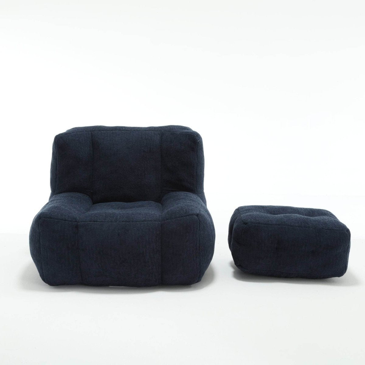 Velvet Memory Foam Indoor Bean Bag Chair With Ottoman - Restalyn - Sleep Galleria