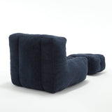 Velvet Memory Foam Indoor Bean Bag Chair With Ottoman - Restalyn - Sleep Galleria