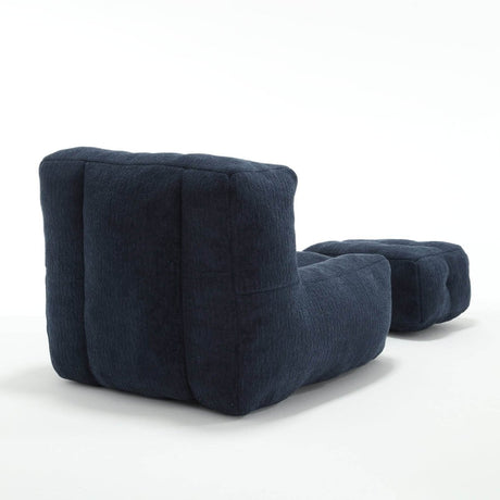 Velvet Memory Foam Indoor Bean Bag Chair With Ottoman - Restalyn - Sleep Galleria