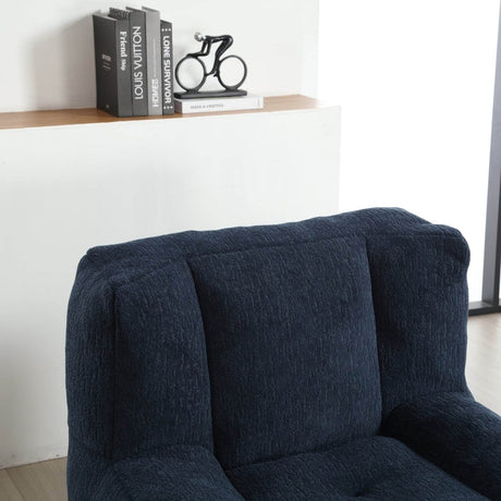 Velvet Memory Foam Indoor Bean Bag Chair With Ottoman - Restalyn - Sleep Galleria