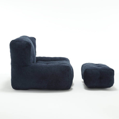 Velvet Memory Foam Indoor Bean Bag Chair With Ottoman - Restalyn - Sleep Galleria