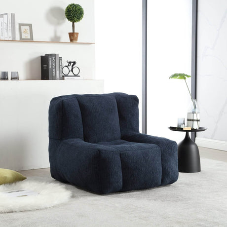 Velvet Memory Foam Indoor Bean Bag Chair With Ottoman - Restalyn - Sleep Galleria