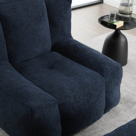 Velvet Memory Foam Indoor Bean Bag Chair With Ottoman - Restalyn - Sleep Galleria