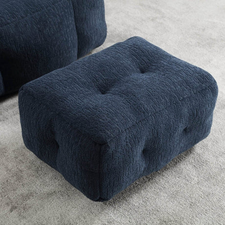 Velvet Memory Foam Indoor Bean Bag Chair With Ottoman - Restalyn - Sleep Galleria