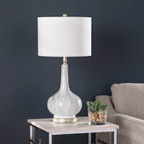 White Faux Marble Iron Table Lamp - Sleep Galleria
