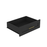 Black MDF Sliding Barn Door Armoire Wardrobe Cabinet - Restanew - Sleep Galleria