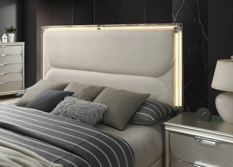 Contemporary Silver Fabric Upholstered 3-Piece Bedroom Set - Sleep Galleria