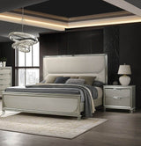 Contemporary Silver Fabric Upholstered 3-Piece Bedroom Set - Sleep Galleria