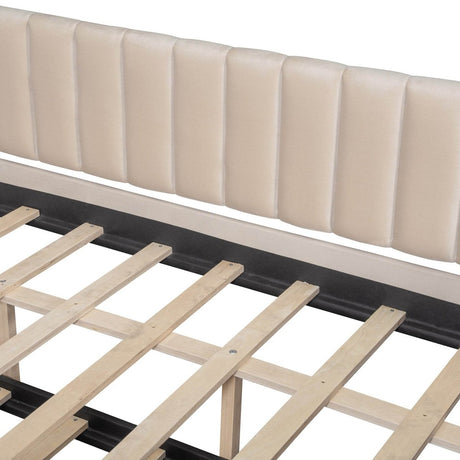 Full Upholstered Velvet Daybed With Pull - Out Trundle - Restanew - Sleep Galleria