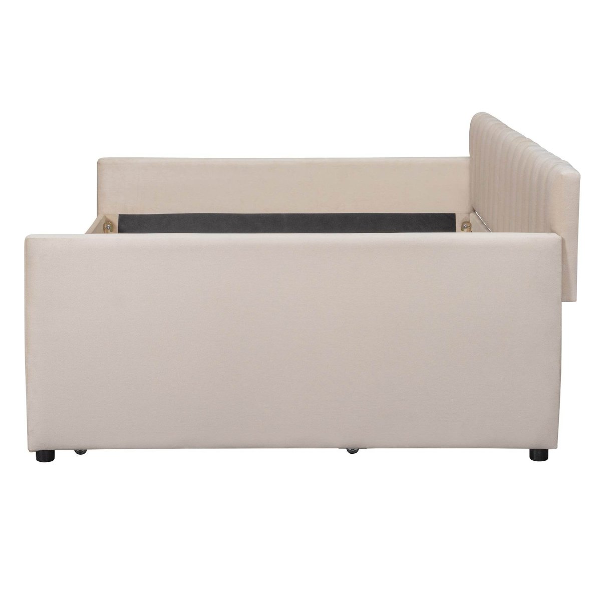 Full Upholstered Velvet Daybed With Pull - Out Trundle - Restanew - Sleep Galleria