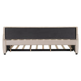 Full Upholstered Velvet Daybed With Pull - Out Trundle - Restanew - Sleep Galleria