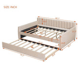 Full Upholstered Velvet Daybed With Pull - Out Trundle - Restanew - Sleep Galleria