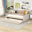 Full Upholstered Velvet Daybed With Pull - Out Trundle - Restanew - Sleep Galleria
