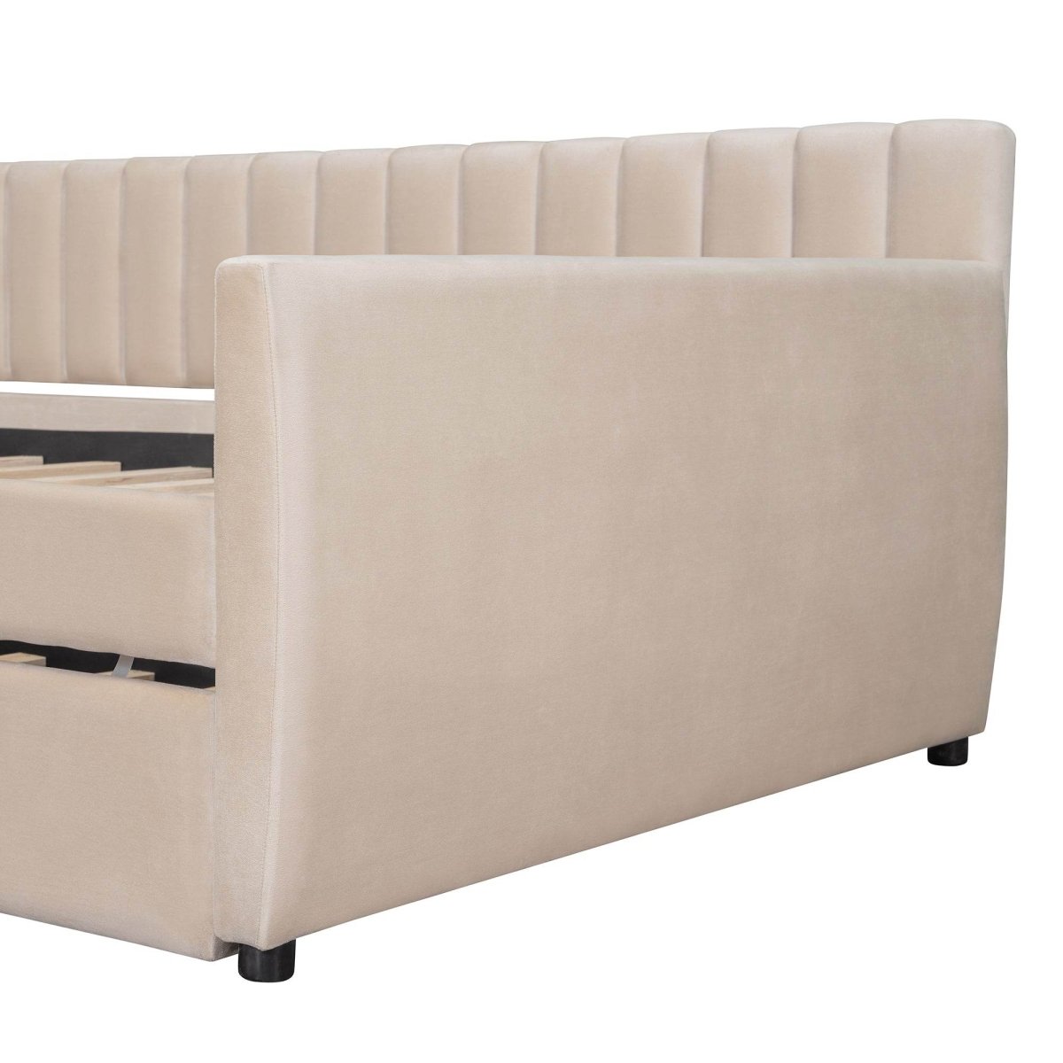 Full Upholstered Velvet Daybed With Pull - Out Trundle - Restanew - Sleep Galleria