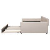Full Upholstered Velvet Daybed With Pull - Out Trundle - Restanew - Sleep Galleria