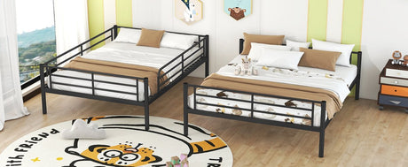 Full XL Over Queen Iron Frame Bunk Bed - Restanew - Sleep Galleria