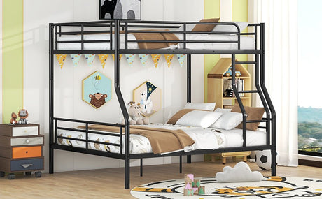 Full XL Over Queen Iron Frame Bunk Bed - Restanew - Sleep Galleria
