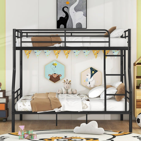 Full XL Over Queen Iron Frame Bunk Bed - Restanew - Sleep Galleria