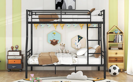 Full XL Over Queen Iron Frame Bunk Bed - Restanew - Sleep Galleria