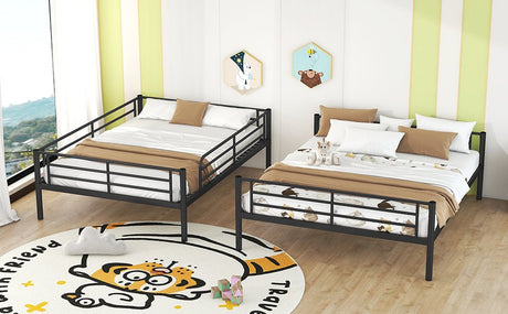 Full XL Over Queen Iron Frame Bunk Bed - Restanew - Sleep Galleria