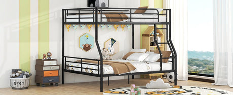 Full XL Over Queen Iron Frame Bunk Bed - Restanew - Sleep Galleria