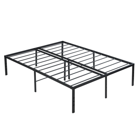 Heavy Duty Queen Metal Bed Frame With Reinforced Slats - Restanew - Sleep Galleria