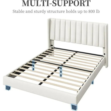 Minimalist Modern Linen Upholstered Bed Frame With Storage - Restanew - Sleep Galleria