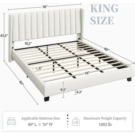 Minimalist Modern Linen Upholstered Bed Frame With Storage - Restanew - Sleep Galleria