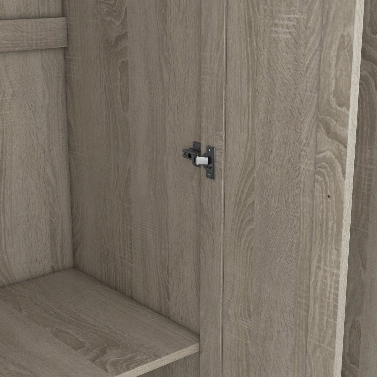 Modern 3 - Door Gray MDF Shutter Wardrobe - Restanew - Sleep Galleria