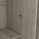 Modern 3 - Door Gray MDF Shutter Wardrobe - Restanew - Sleep Galleria