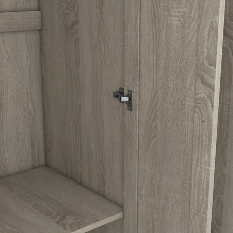 Modern 3 - Door Gray MDF Shutter Wardrobe - Restanew - Sleep Galleria