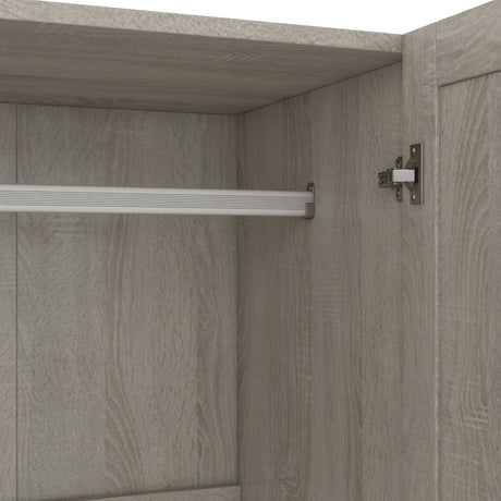 Modern 3 - Door Gray MDF Shutter Wardrobe - Restanew - Sleep Galleria