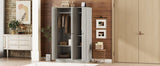 Modern 3 - Door Gray MDF Shutter Wardrobe - Restanew - Sleep Galleria