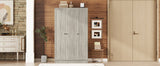 Modern 3 - Door Gray MDF Shutter Wardrobe - Restanew - Sleep Galleria