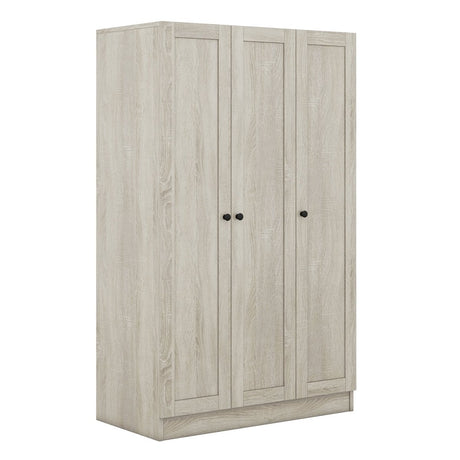 Modern 3 - Door Gray MDF Shutter Wardrobe - Restanew - Sleep Galleria