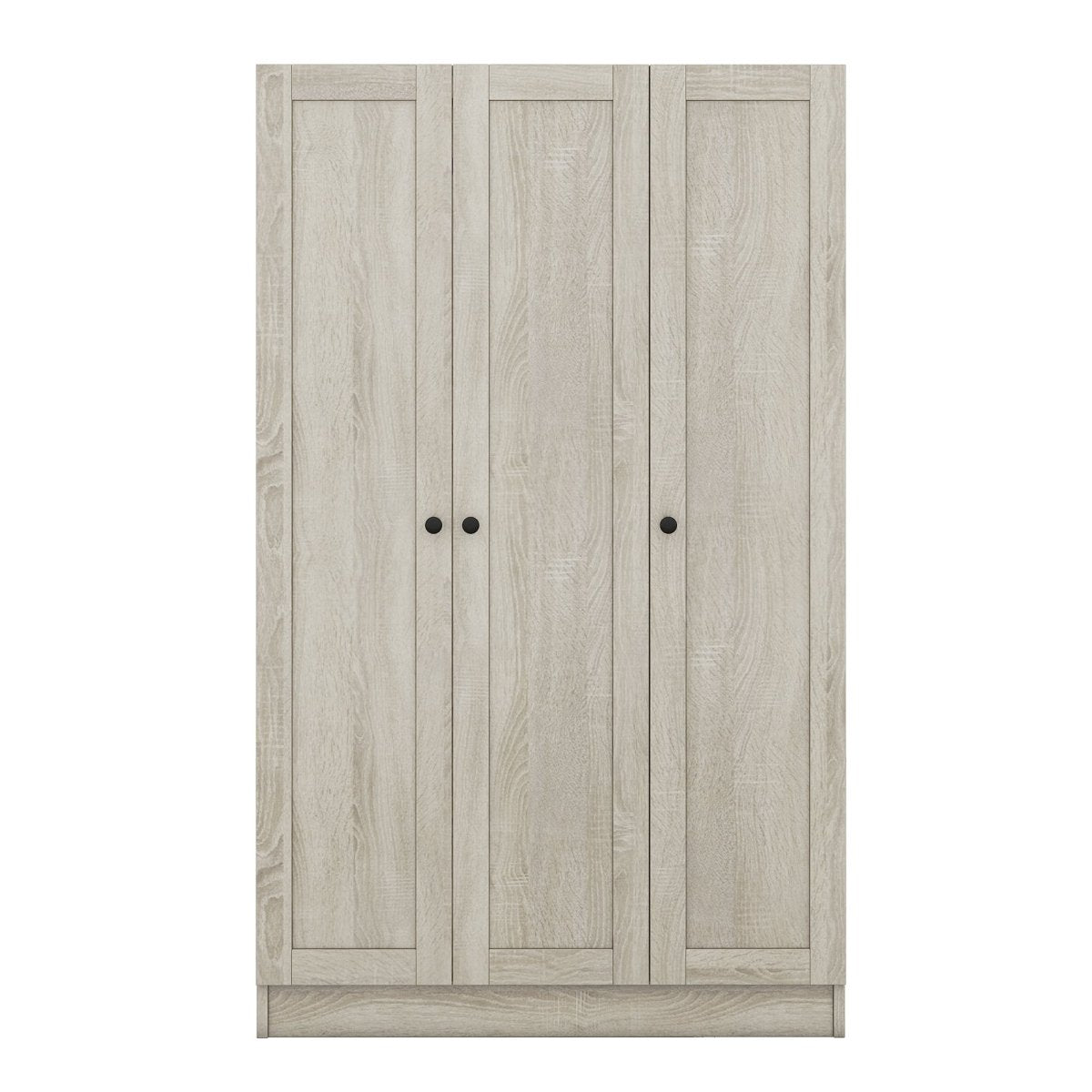 Modern 3 - Door Gray MDF Shutter Wardrobe - Restanew - Sleep Galleria