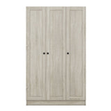 Modern 3 - Door Gray MDF Shutter Wardrobe - Restanew - Sleep Galleria