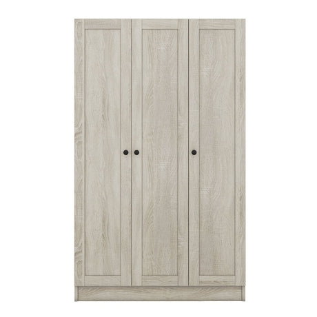 Modern 3 - Door Gray MDF Shutter Wardrobe - Restanew - Sleep Galleria