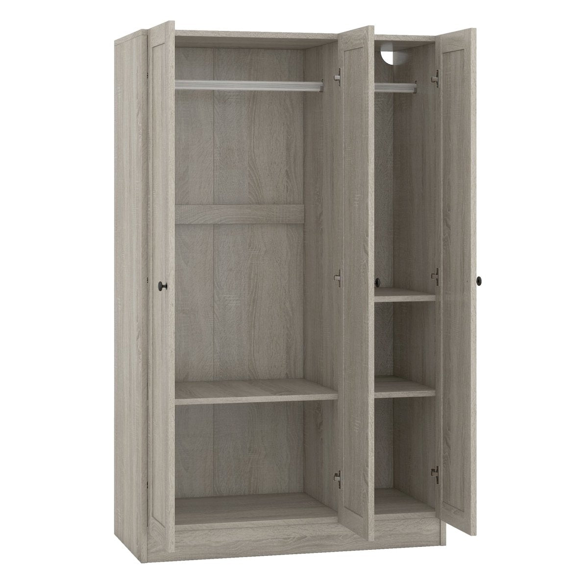 Modern 3 - Door Gray MDF Shutter Wardrobe - Restanew - Sleep Galleria