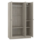 Modern 3 - Door Gray MDF Shutter Wardrobe - Restanew - Sleep Galleria