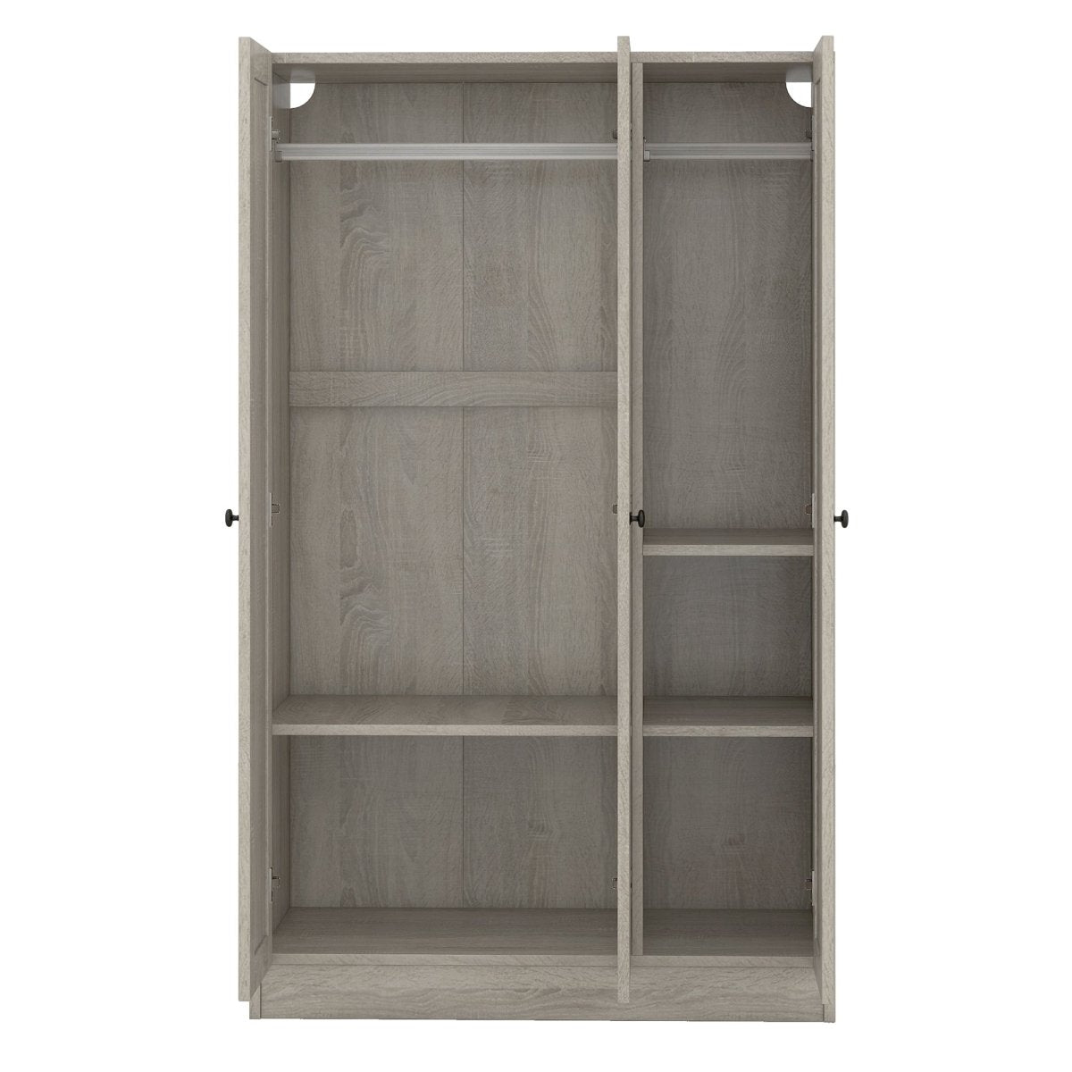 Modern 3 - Door Gray MDF Shutter Wardrobe - Restanew - Sleep Galleria