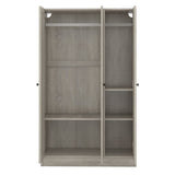 Modern 3 - Door Gray MDF Shutter Wardrobe - Restanew - Sleep Galleria