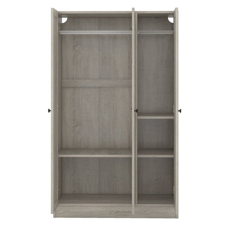 Modern 3 - Door Gray MDF Shutter Wardrobe - Restanew - Sleep Galleria