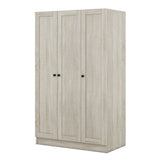 Modern 3 - Door Gray MDF Shutter Wardrobe - Restanew - Sleep Galleria