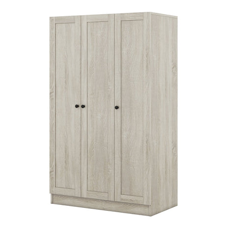 Modern 3 - Door Gray MDF Shutter Wardrobe - Restanew - Sleep Galleria